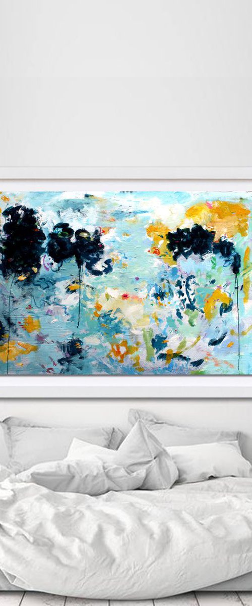 Large abstract 140x95 Mirka's garden by Veljko  Martinovic