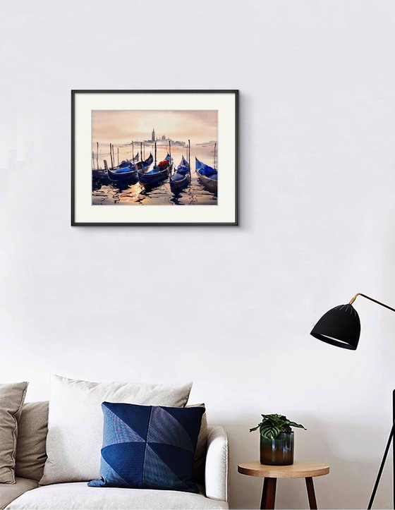 Sun-Kissed Boats of Venice
