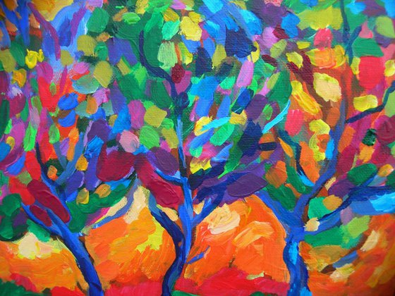 Colourful orchard
