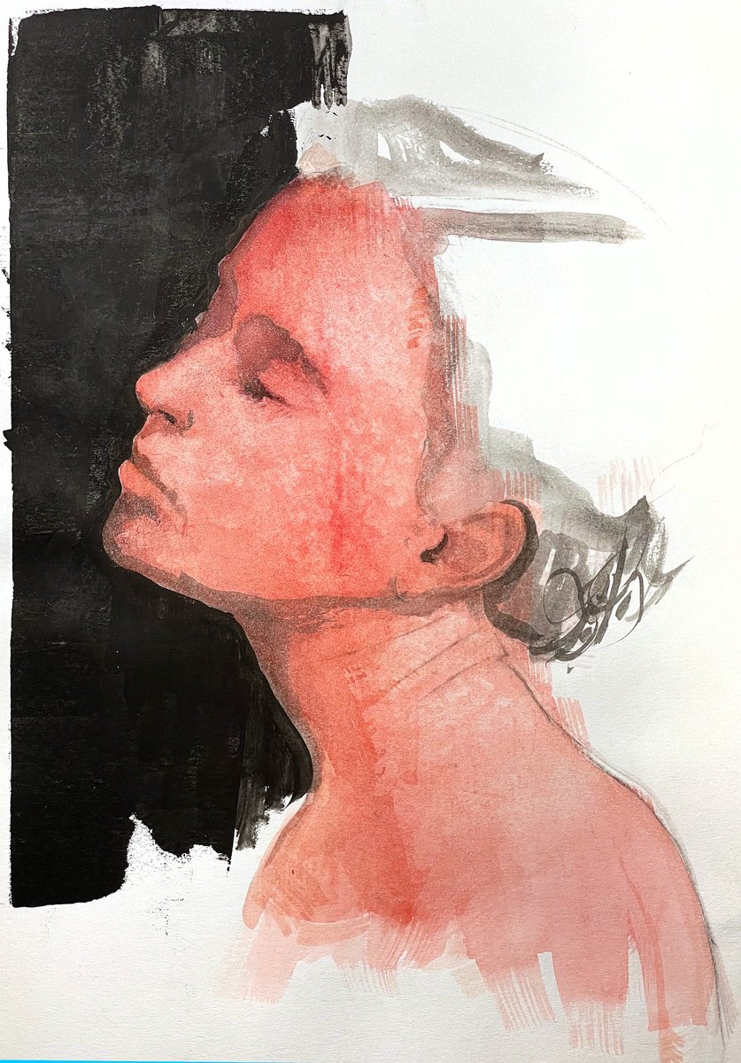 Portrait Ink Drawing By Dario Moschetta, 8 X 11, Portrait 227B.2021, Original Artwork