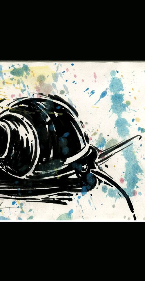 Snail - Abstract Illustration Painting by Kathy Morton Stanion