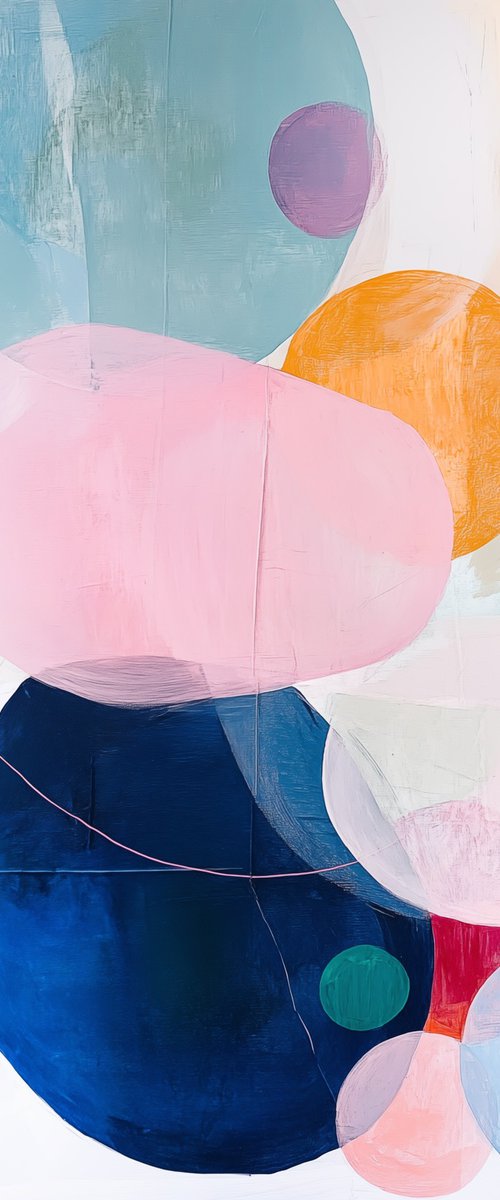 Painting of Pink, Orange, Blue by Sasha Robinson