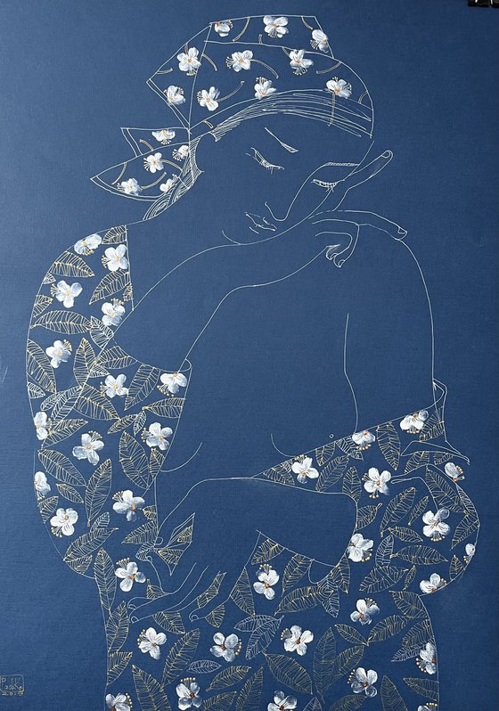 Composition on blue 2