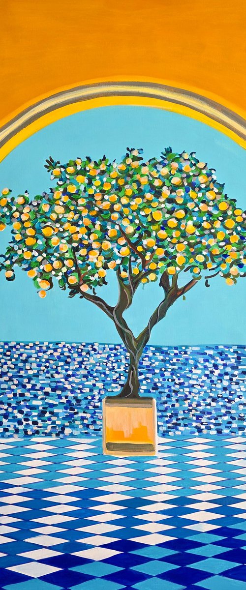 Seascape with lemon tree by Alexandra Djokic