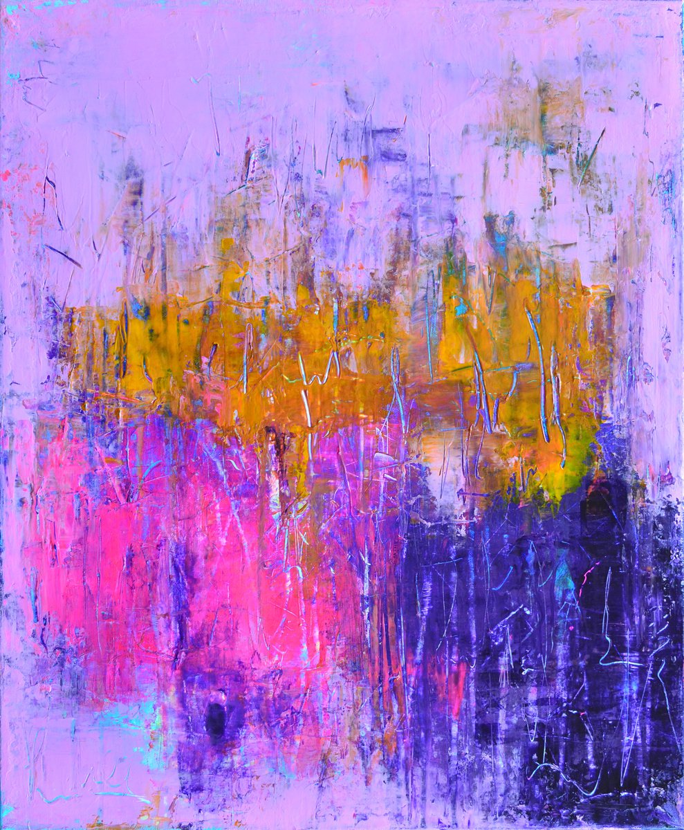 Abstract Acrylic Painting By Misty Lady - M. Nierobisz, 20 X 24", High Feeling Decomposed, Original Artwork