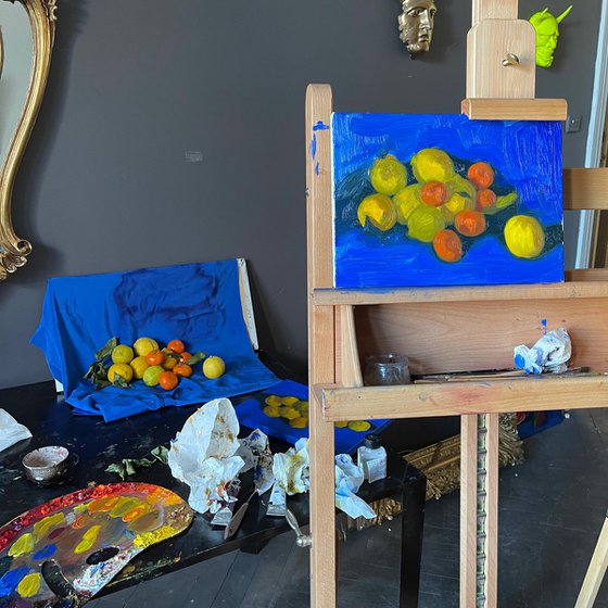 Still life with lemons and tangerines