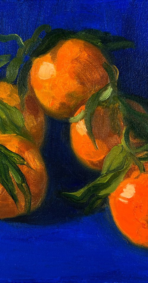 Still life with tangerines by Elina Arbidane