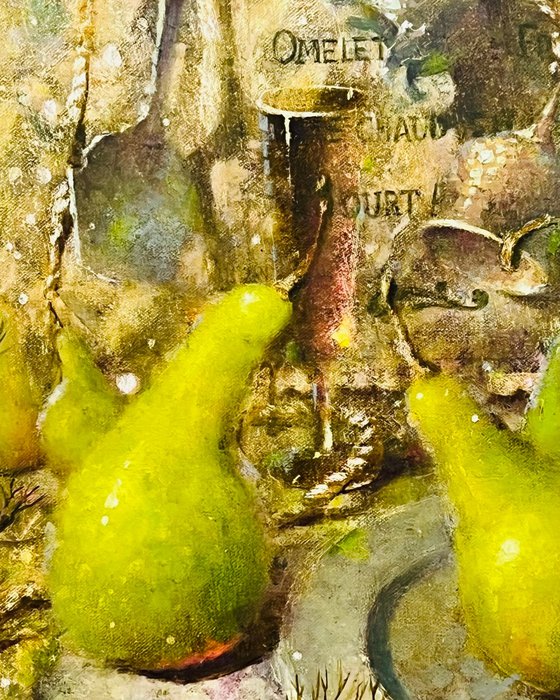 Still Life pear silverware
