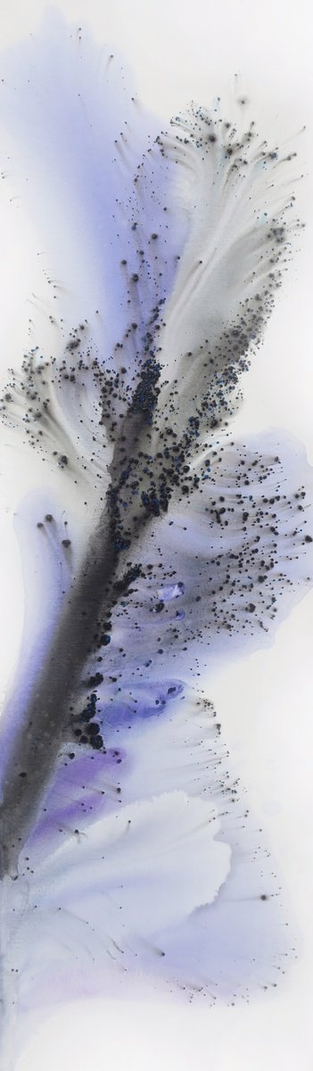 Abstract Botanical Acrylic Painting By Muriel Napoli, 24 X 79", Nature 204, Original Artwork