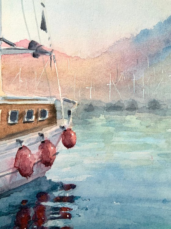 Sailboat in Evening Light