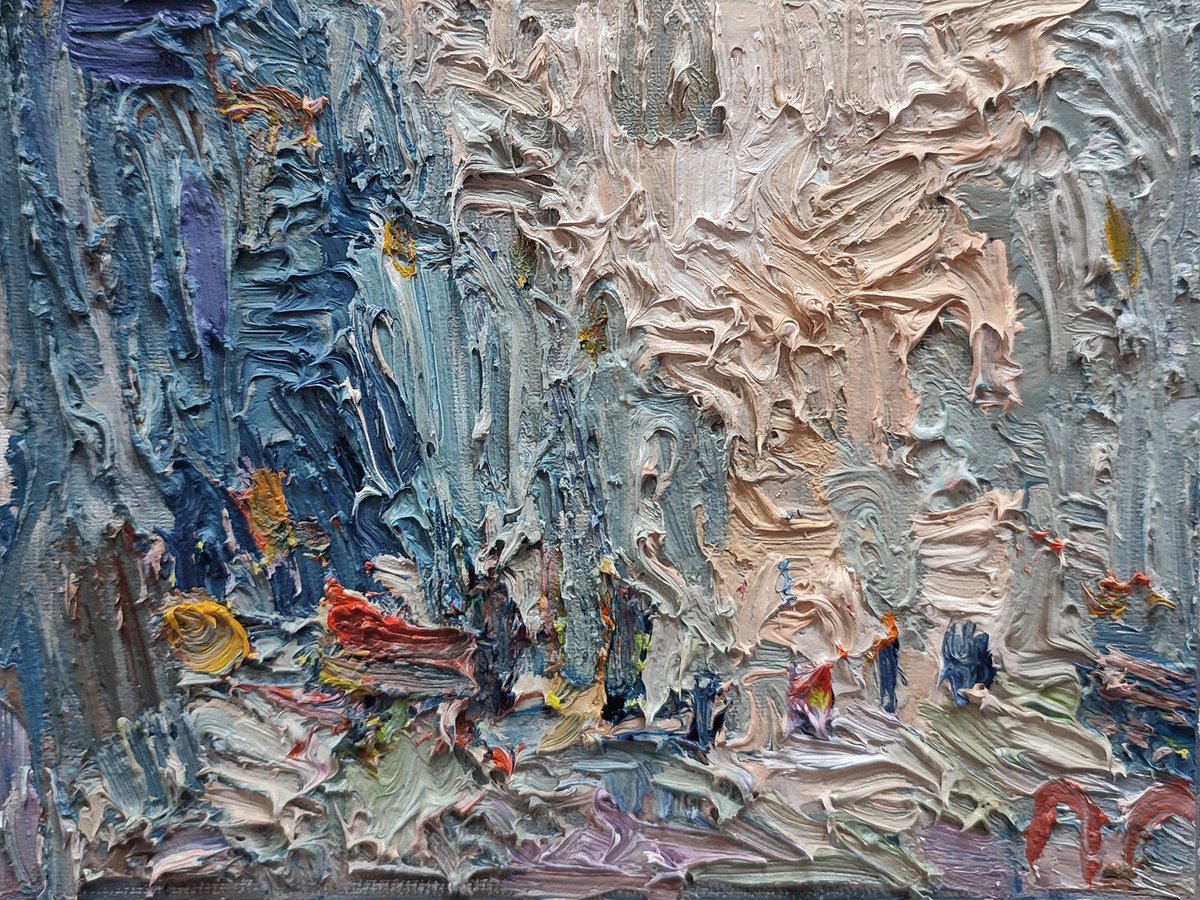 Impressionistic Landscape Oil Painting By Pavel Guliaev, 8 X 6", City, Original Artwork