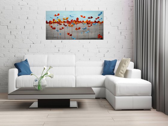 Meadow in Summer  - Abstract Art - Acrylic Painting - Canvas Art - Abstract Flower Painting - Ready to Hang