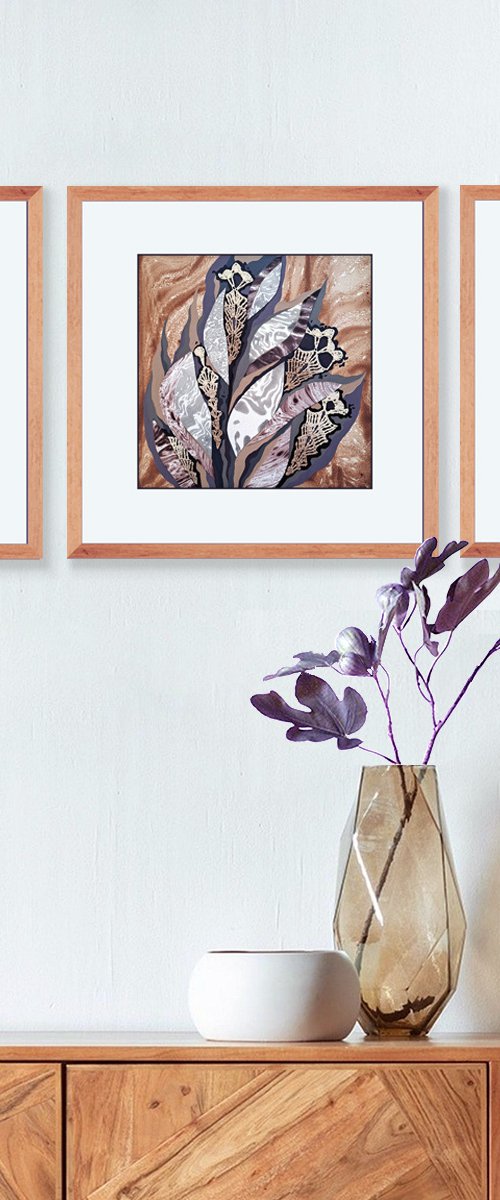 Set of 3 «Calm Tropics» by Mariia Raskin