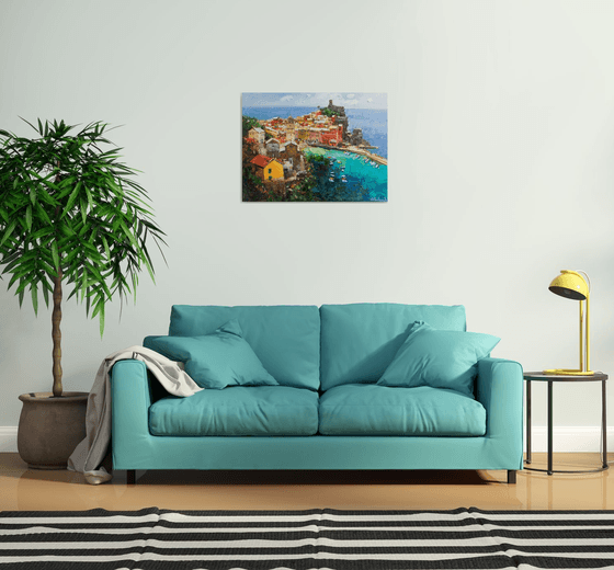 Vernazza Cinque Terre Oil painting by Anastasiia Valiulina | Artfinder