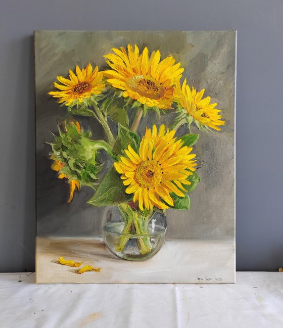 Sunflowers in a Vase bouquet of wild flowers