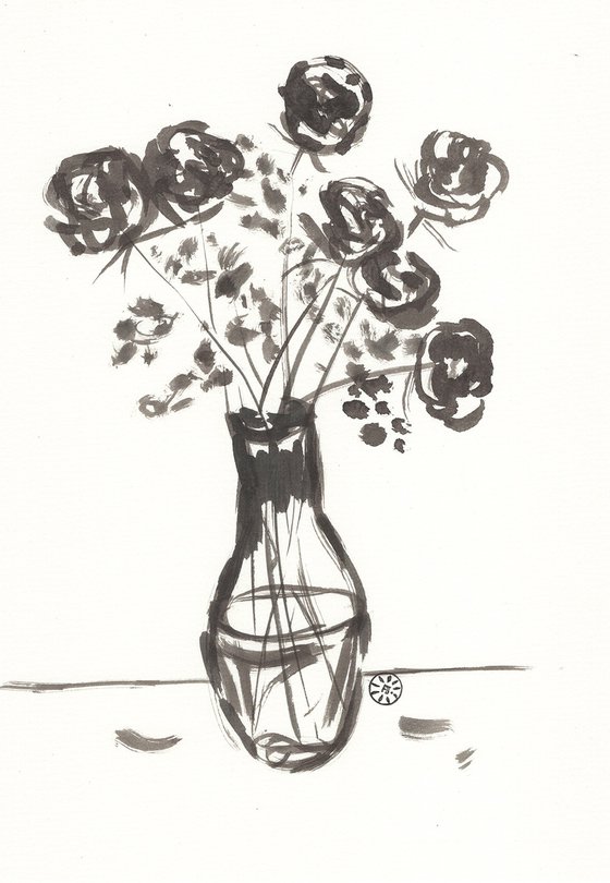 Roses In A Vase