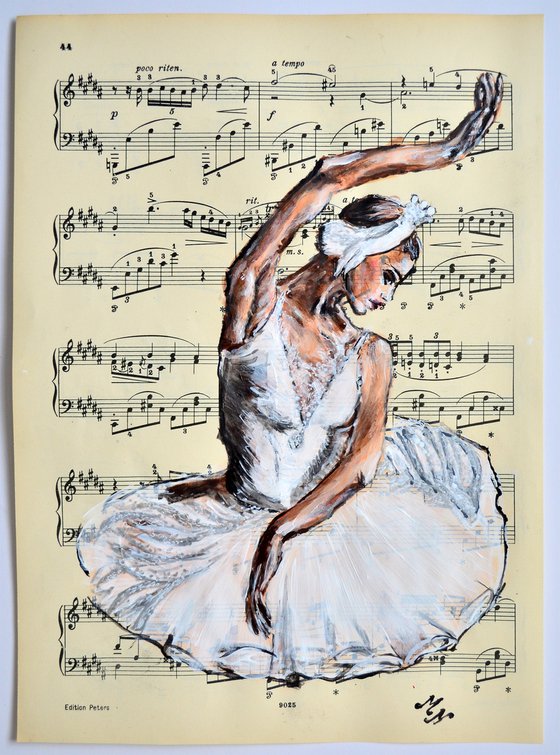 Ballerina XXXIII- Vintage Music Page, GIFT idea