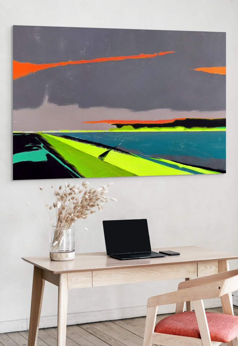 Abstract Acrylic Painting By Evgen Semenyuk, 51 X 33, Clouded Dawn