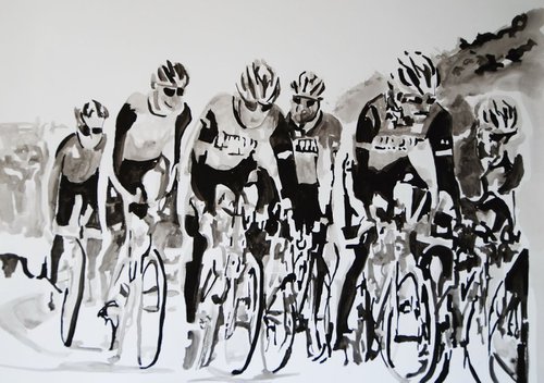 Bike  Race / 55 x 42 cm by Alexandra Djokic