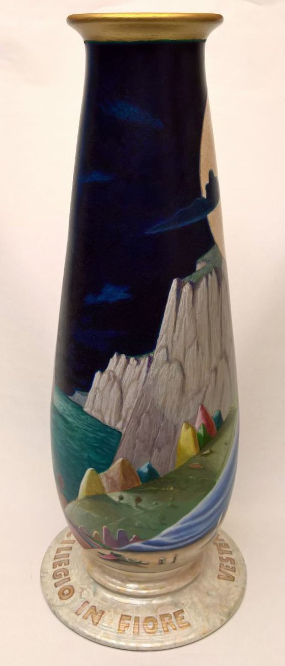 WEARING THE SHADE OF THE CHERRY IN BLOOM - ( Painted vase )