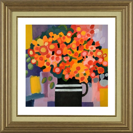 Spring Flowers in a Black Vase II