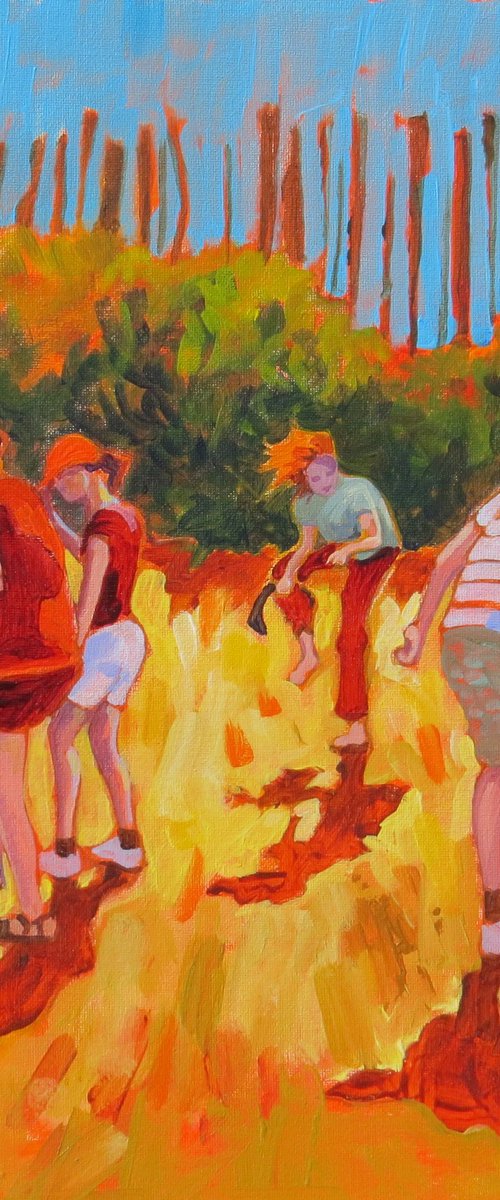 Confusion, Impressionist Beach Scene by Mary Kemp