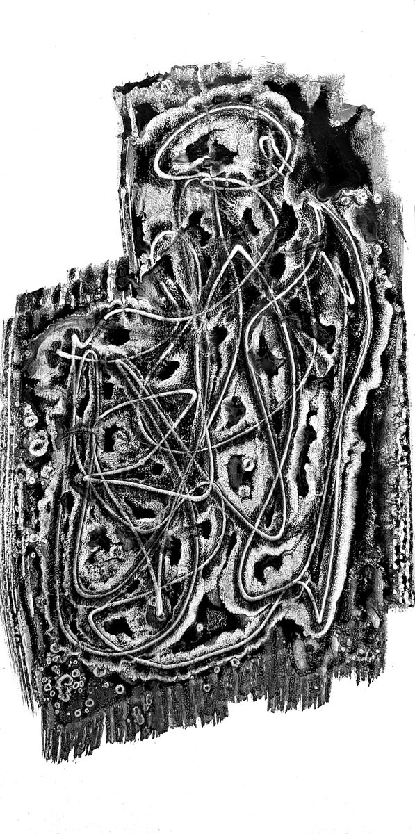 Expressive Abstract Acrylic Painting By Newel Hunter, 24 X 48", Tapestry, Original Artwork