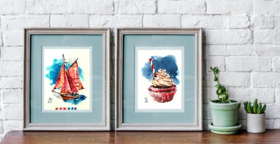 Diptych ‘Scartled Red.’