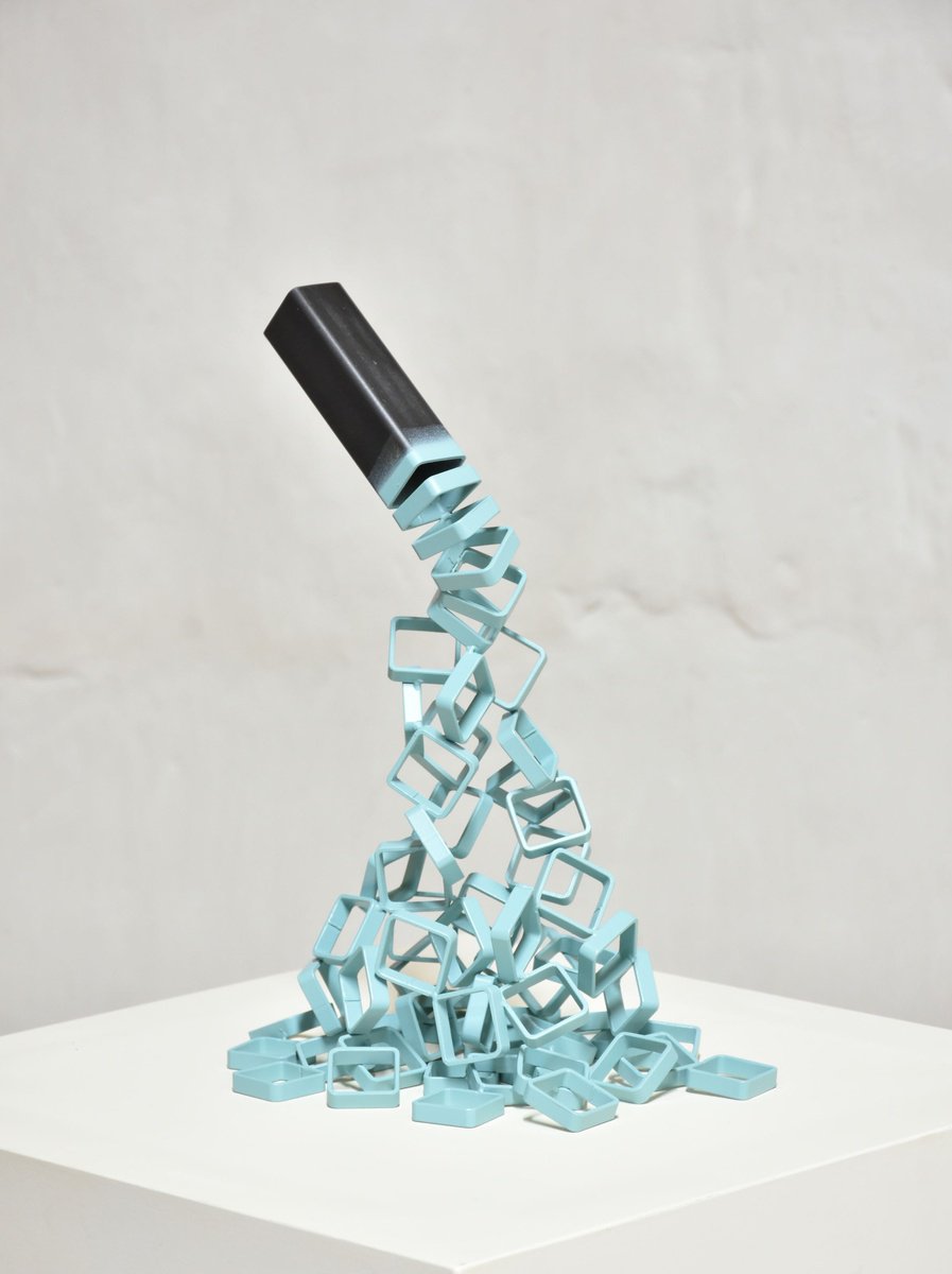 Geometric Abstract Sculpture By Yannick Bouillault, 9 X 13", Pastel Section, Original Artwork