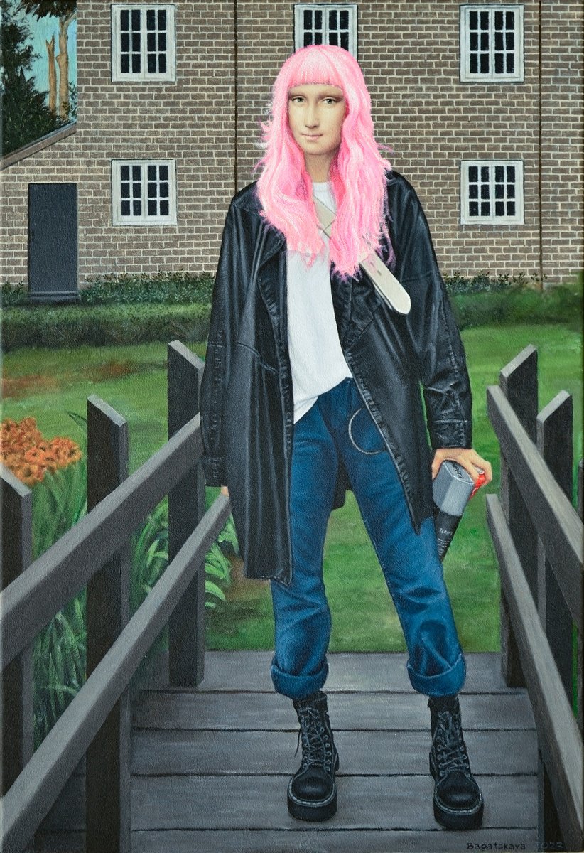 Photorealistic Portrait Acrylic Painting By Nataliya Bagatskaya, 22 X 31", Barbie, Original Artwork