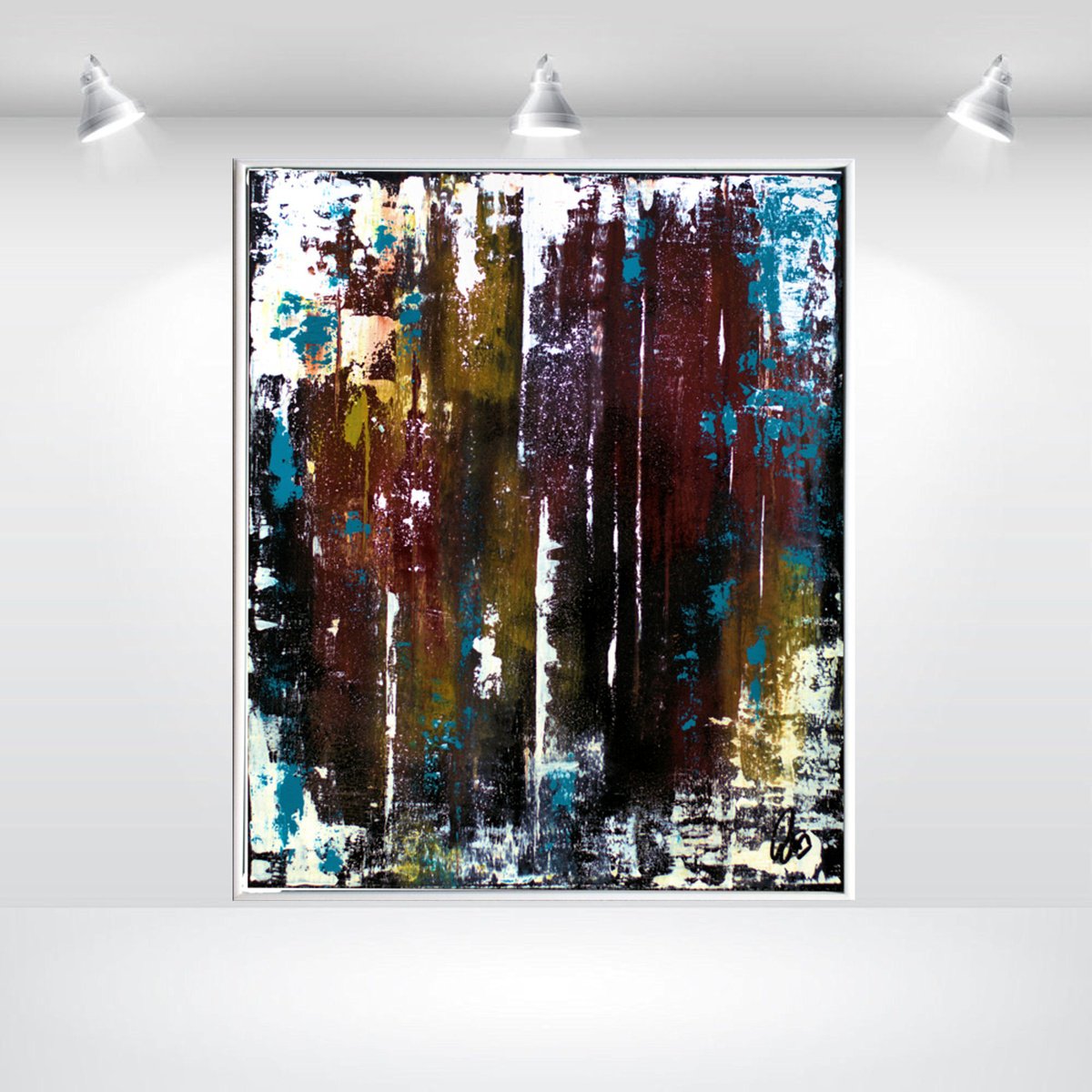 Abstract Acrylic Painting By Edelgard Schroer, 22 X 27, Midnight Roots, Original Artwork