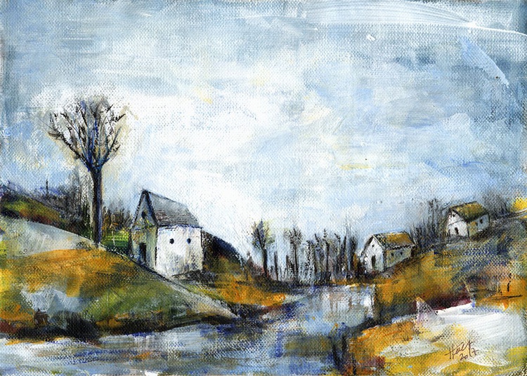 End Of Winter Acrylic Painting By Aniko Hencz Artfinder