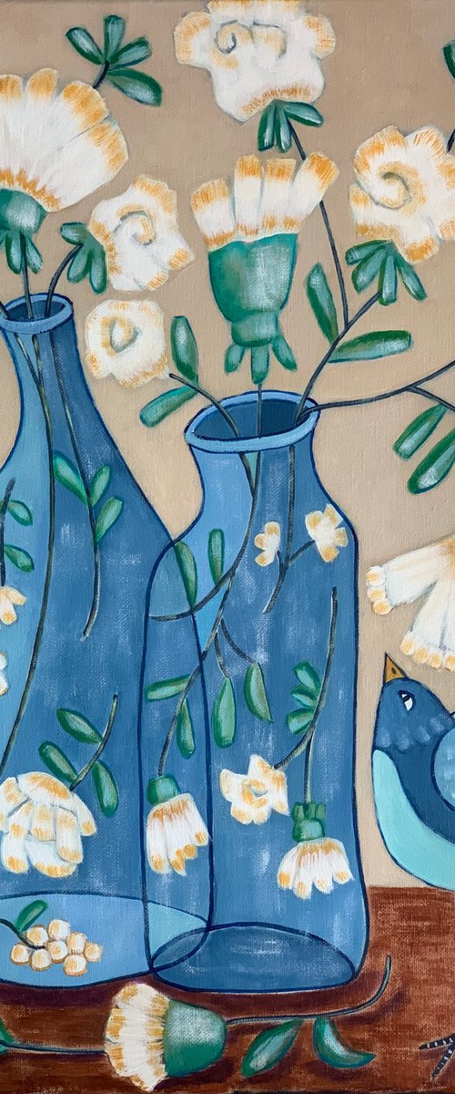 Deux Bleus, et un Oiseau by Holly Wojahn