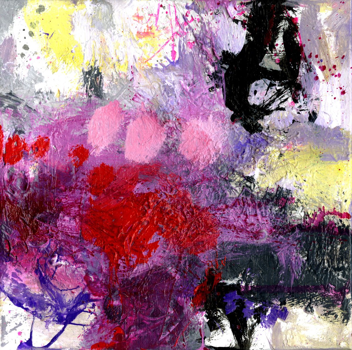 Abstract Painting By Kathy Morton Stanion, 12 X 12", A Passion For Color 2, Original Artwork