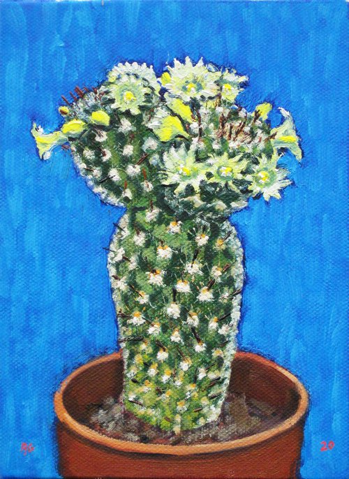 Cactus on a Blue Background by Richard Gibson