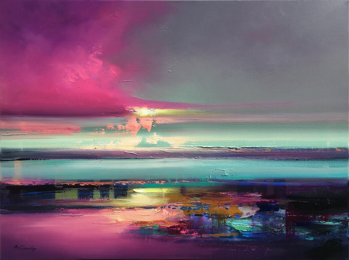 Impressionistic Landscape Oil Painting By Beata Belanszky Demko, 31 X 24, The Siren