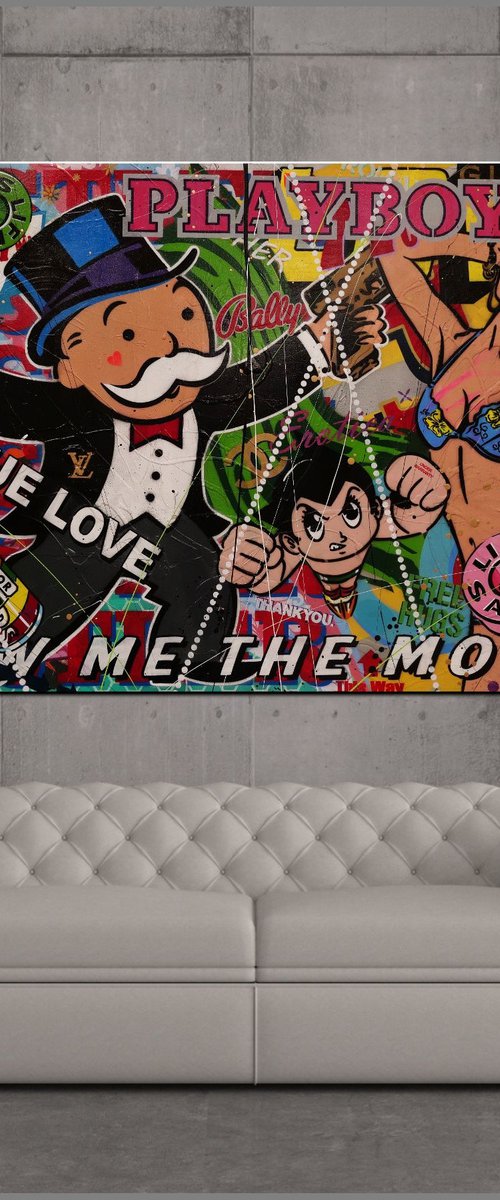 Royal Monopoly 160cm x 100cm Huge Texture Urban Pop Art by Franko