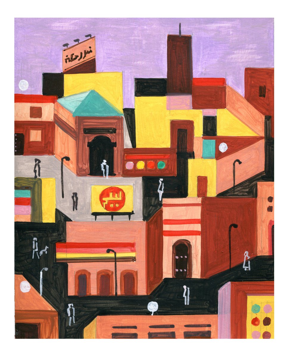 Illustrative Acrylic Painting , Marrakesh-04 By Andre Baldet, 10 X 12, Artwork For Sale On Artfinder