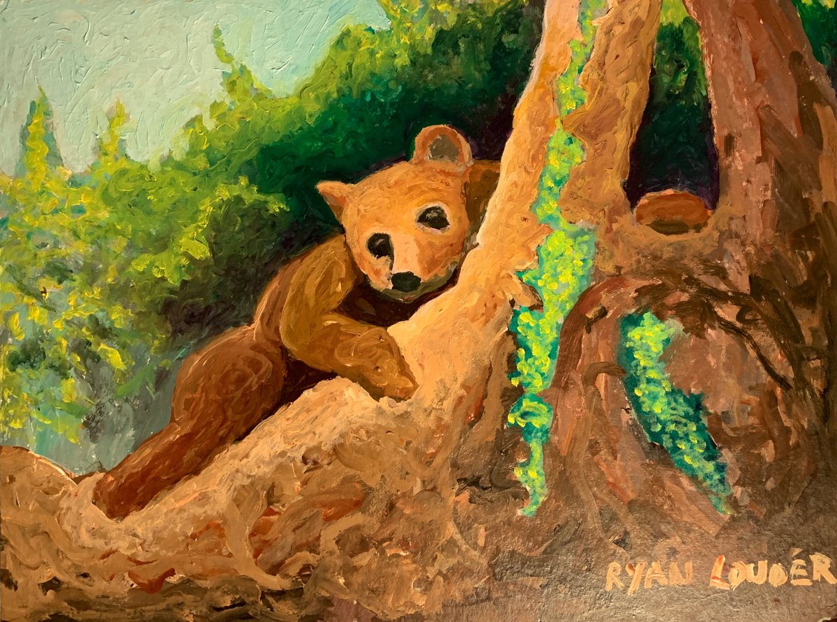 Bear Resting On A Tree by Ryan Louder