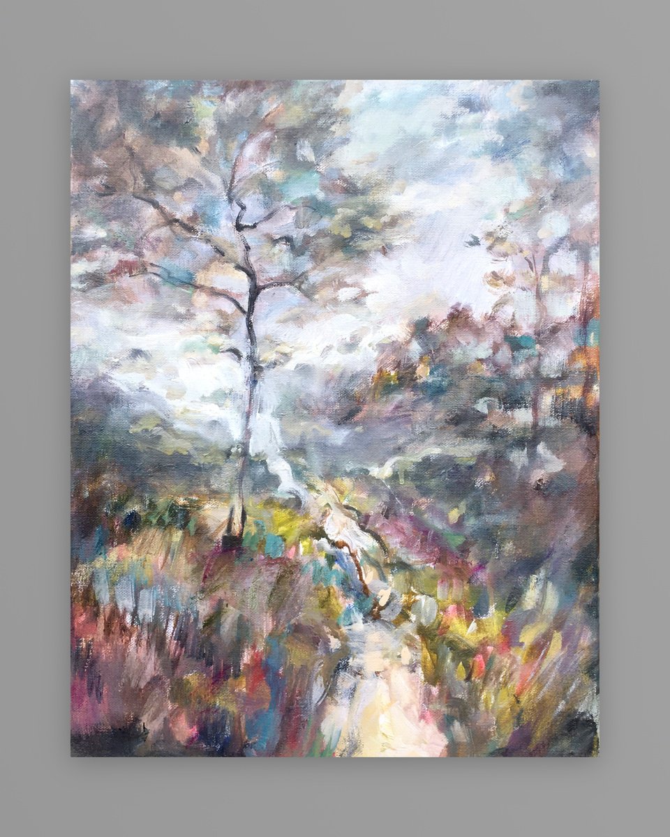 Impressionistic Landscape Oil Painting By Guy Pickford, 12 X 16, In Order To Reach Beyond, Original Artwork