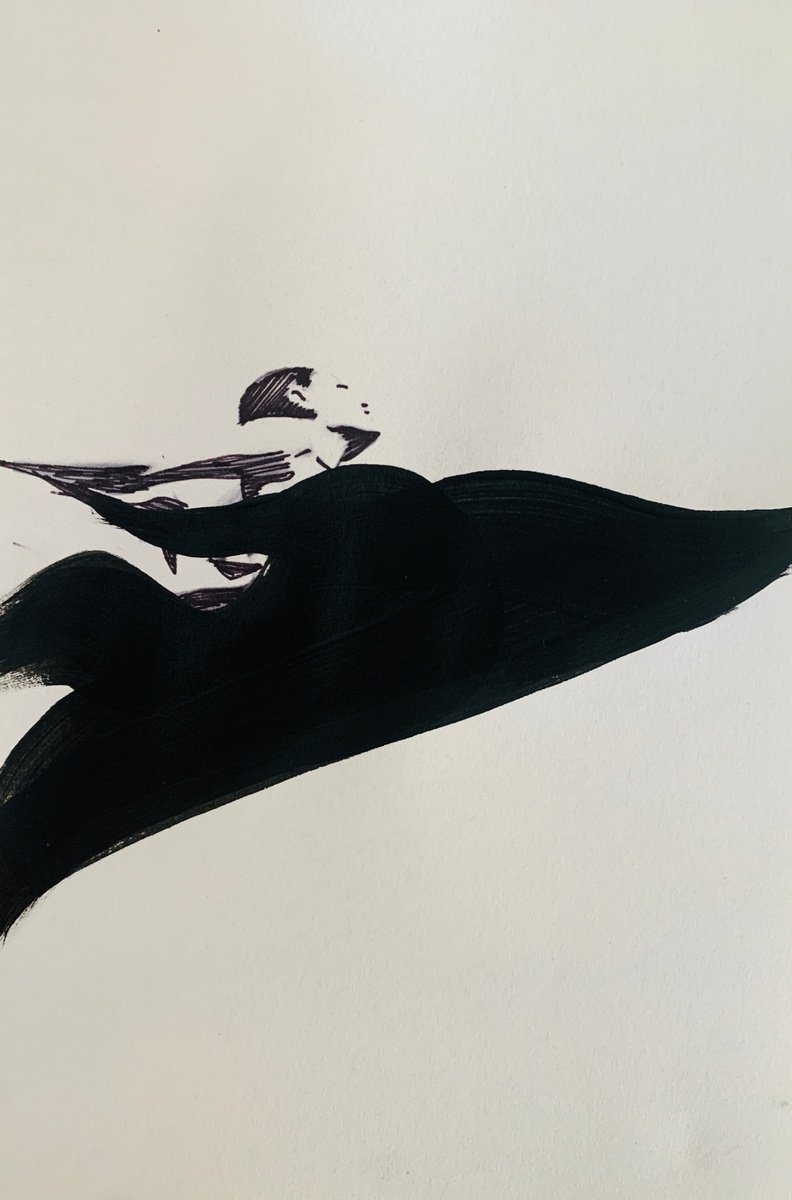 ?Takeoff?- realism, Flight, calligraphy by Anzhelika Klimina