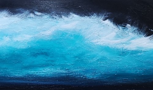 Teal Surf - Surf, Wave Art, Seascape, Storm, Teal by Mel Graham