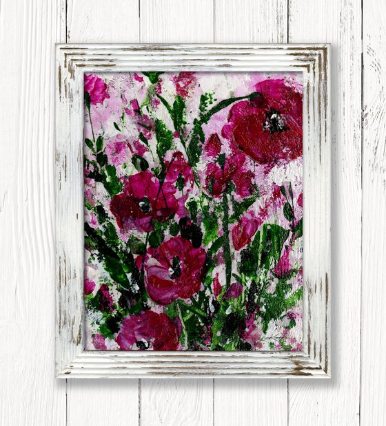 Floral Melody 5 - Framed Floral Painting by Kathy Morton Stanion