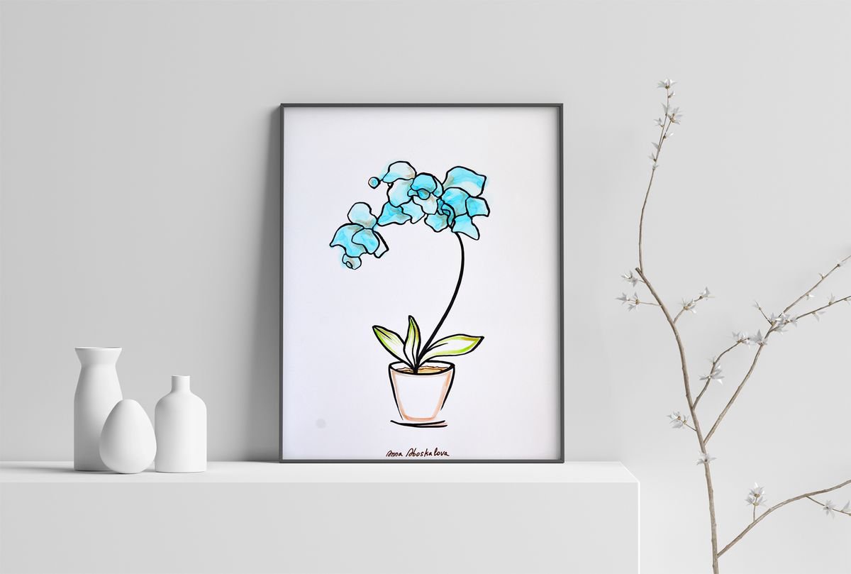 Blue orchid by Anna Aboskalova
