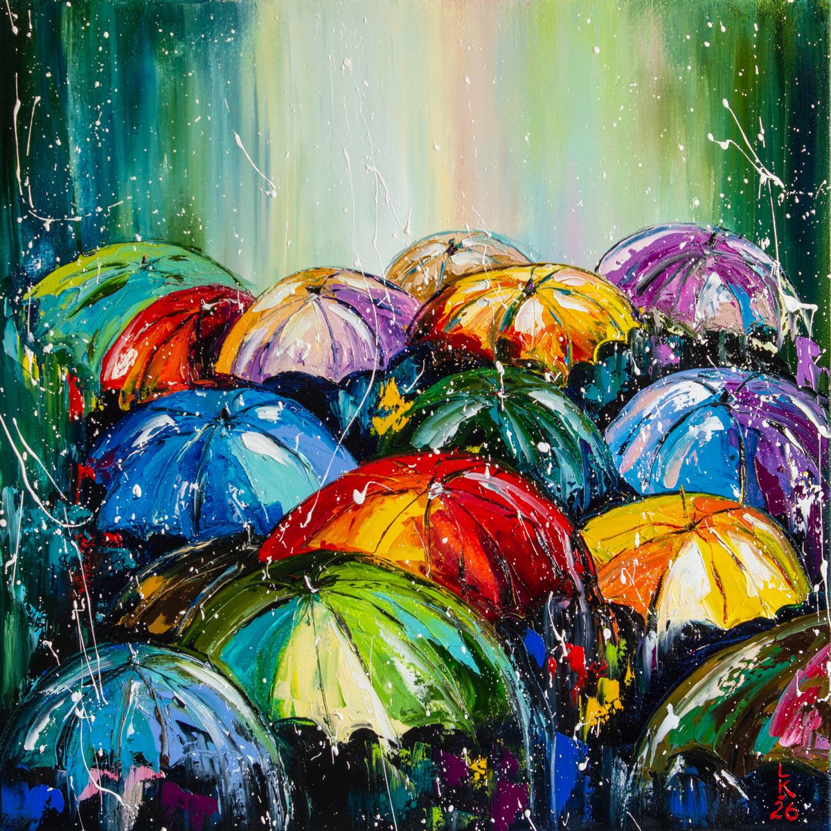 Colors In The Rain By Liubov Kuptsova, 20 X 20, Artwork For Sale On Artfinder
