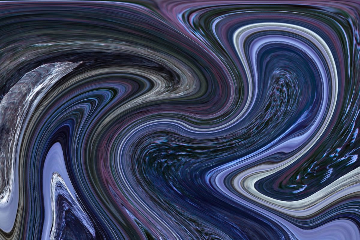 Abstract Photograph By Srdjan Jevtic, 47 X 31", Rhapsody In Blue, Original Artwork