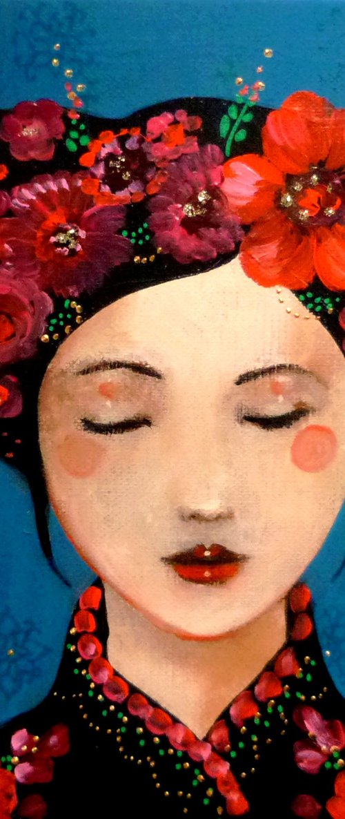 Bohemian meditation 20 x 20 cm. by Loetitia Pillault