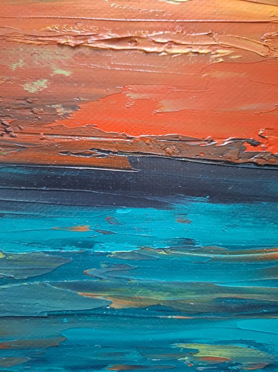 Oil painting Sea Sunset