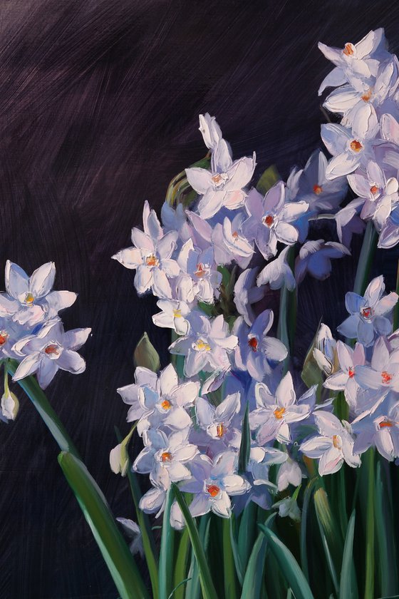 "Still life with white daffodils"