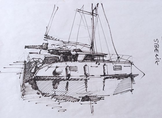 Lagoon 450F Catamaran Original Liner Sketch
